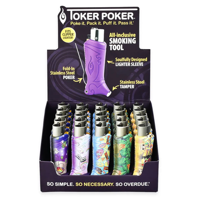 Toker Poker - Clipper Lighter Sleeve - Flashback - Display Box of 25