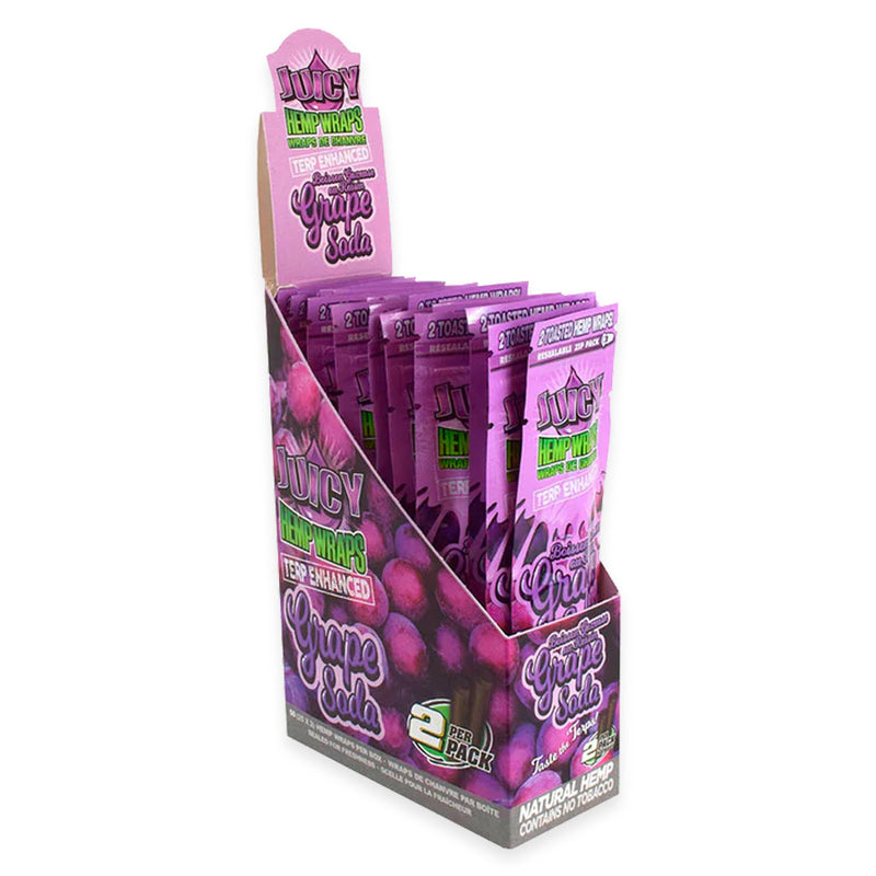 Juicy Jay's - Terp Enhanced Hemp Wraps - Grape Soda - Display Box of 25