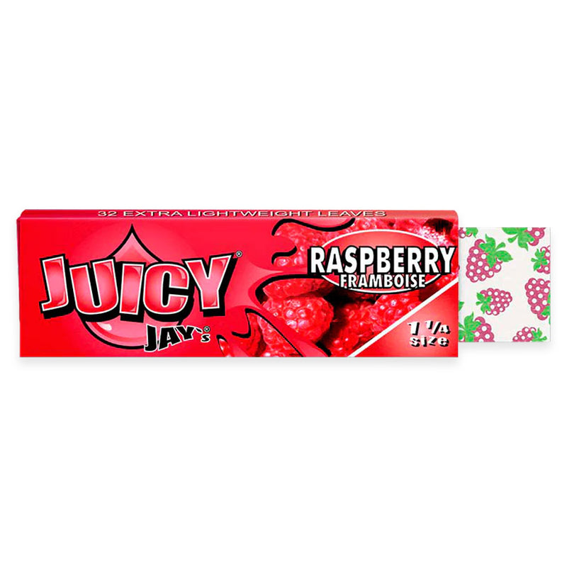 Juicy Jay's - 1.25" Rolling Papers - Raspberry - Display Box of 24