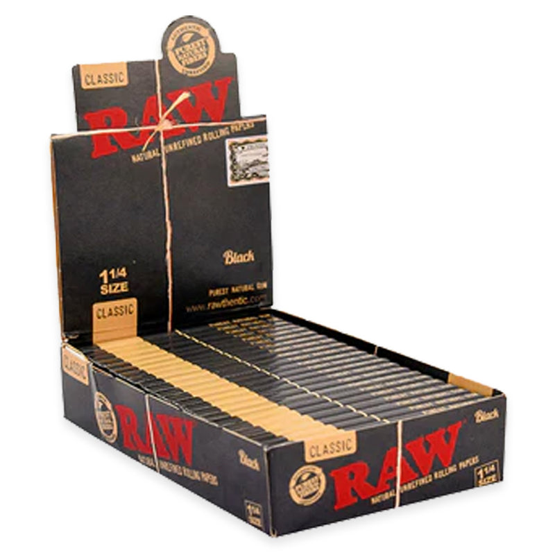 RAW - Black - 1.25" Rolling Papers - Display Box of 24