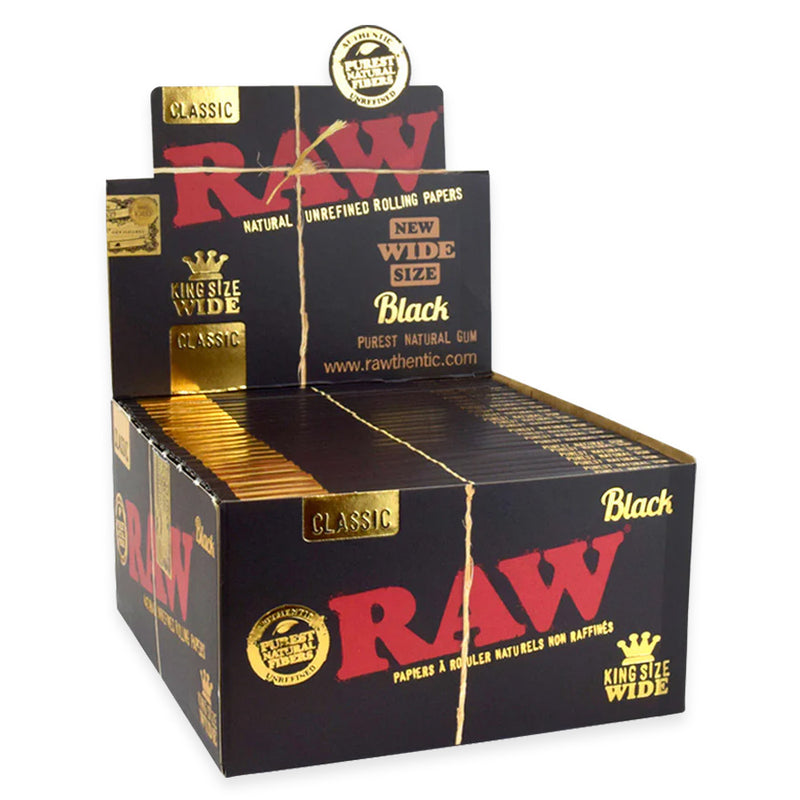 RAW - Black - King Size Wide Rolling Papers - Display Box of 50