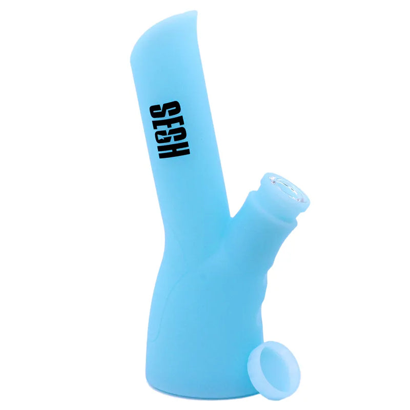 Sesh - Silicone Angled Glow in the Dark Bong - 9"