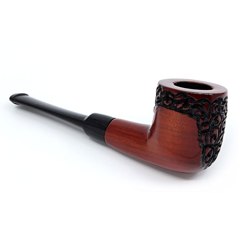 Engraved Billiard Cherry Wood - Shire Pipe - 5.5"