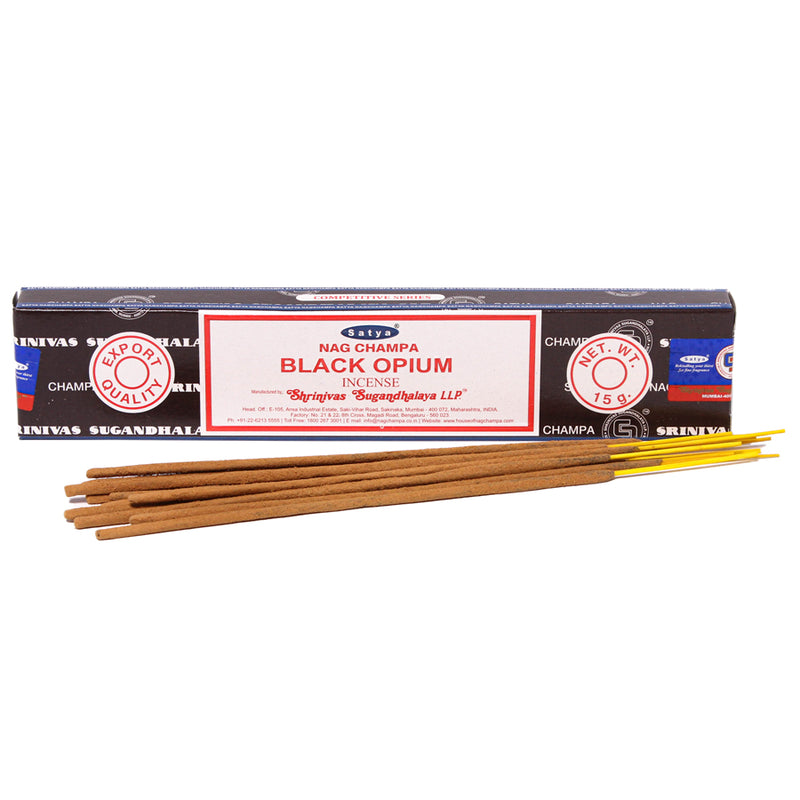 Satya - Black Opium - Incense Sticks - 15g - Box of 12