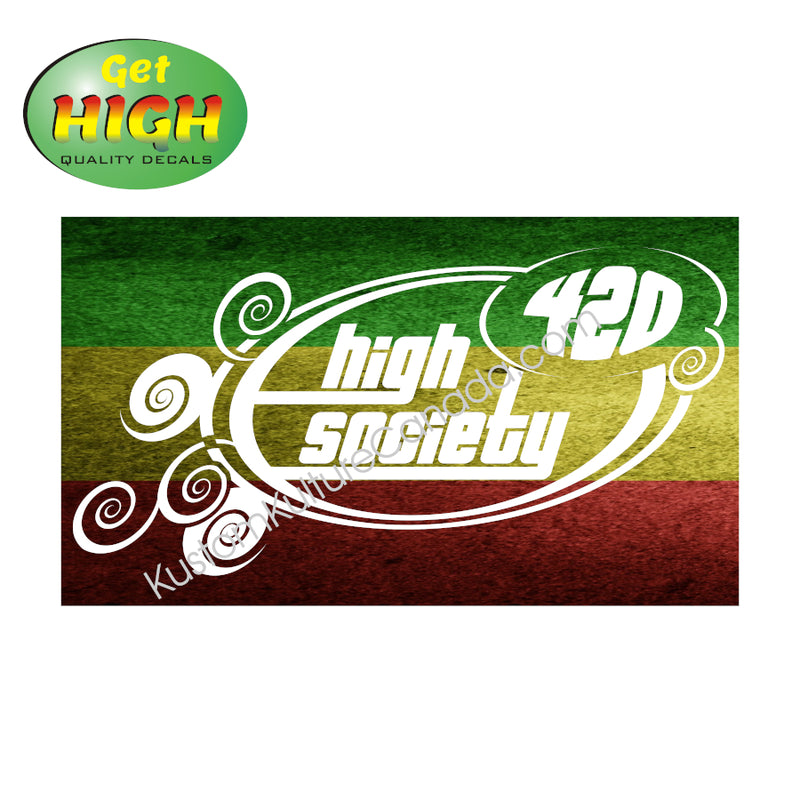 Get High Quality Decals - High Society Rasta Flag