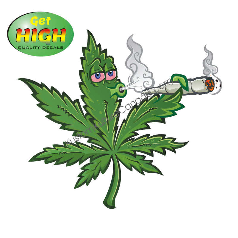 Get High Quality Decals - Weed Leaf with Joint