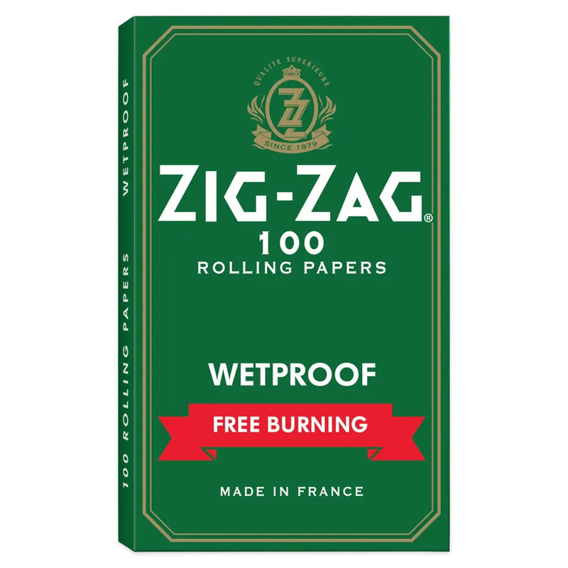 Zig-Zag - Green Wetproof - Single Wide Rolling Papers - Display Box of 25