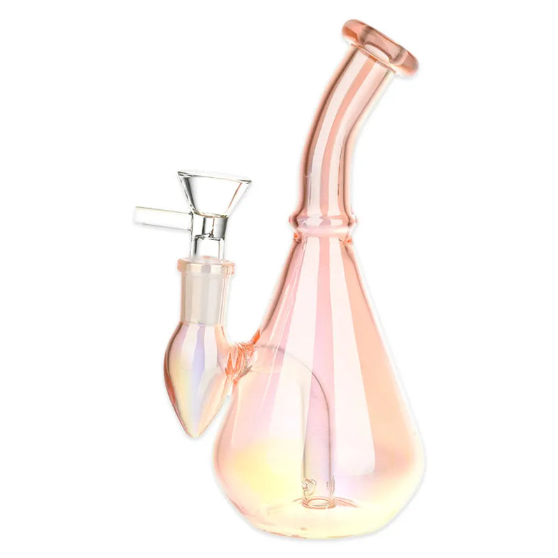 Aura Vibe - Electroplated Glass Vase - Water Pipe - 7"