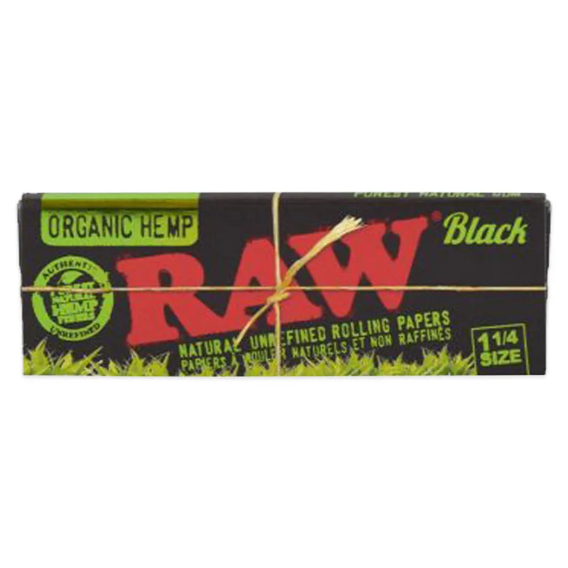 RAW - Black Organic Hemp - 1.25" Rolling Papers - Display Box of 24