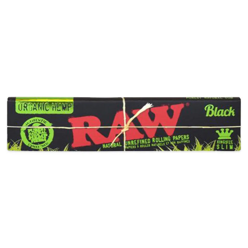 RAW - Black Organic Hemp - King Size Slim Rolling Papers - Display Box of 50