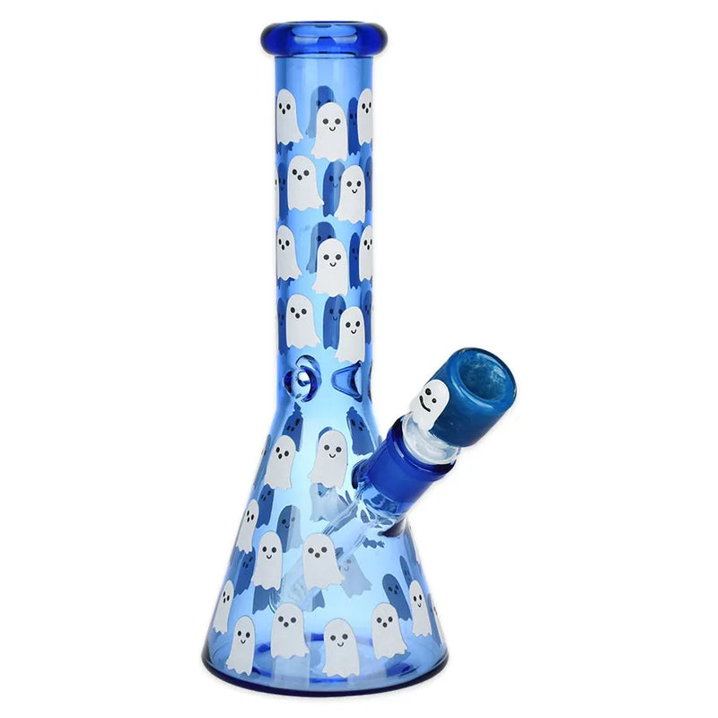 Ghostly - Glow Beaker Water Pipe - 10"
