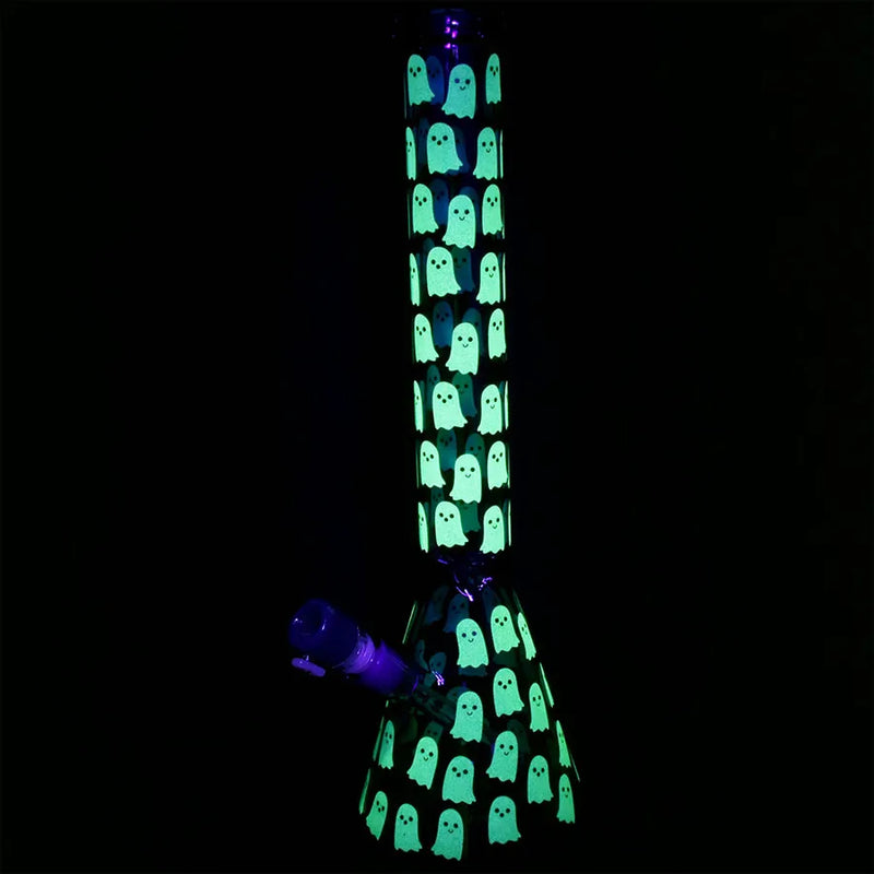 Ghostly - Glow Beaker Water Pipe - 18"