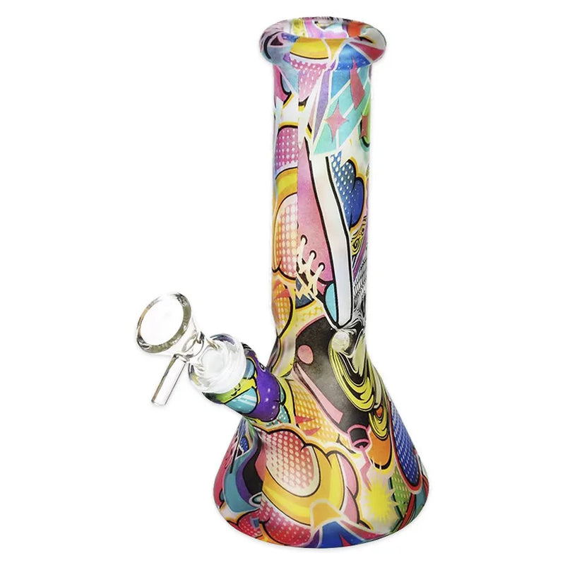 Bohemian Blend - Glass Beaker Water Pipe - 8"