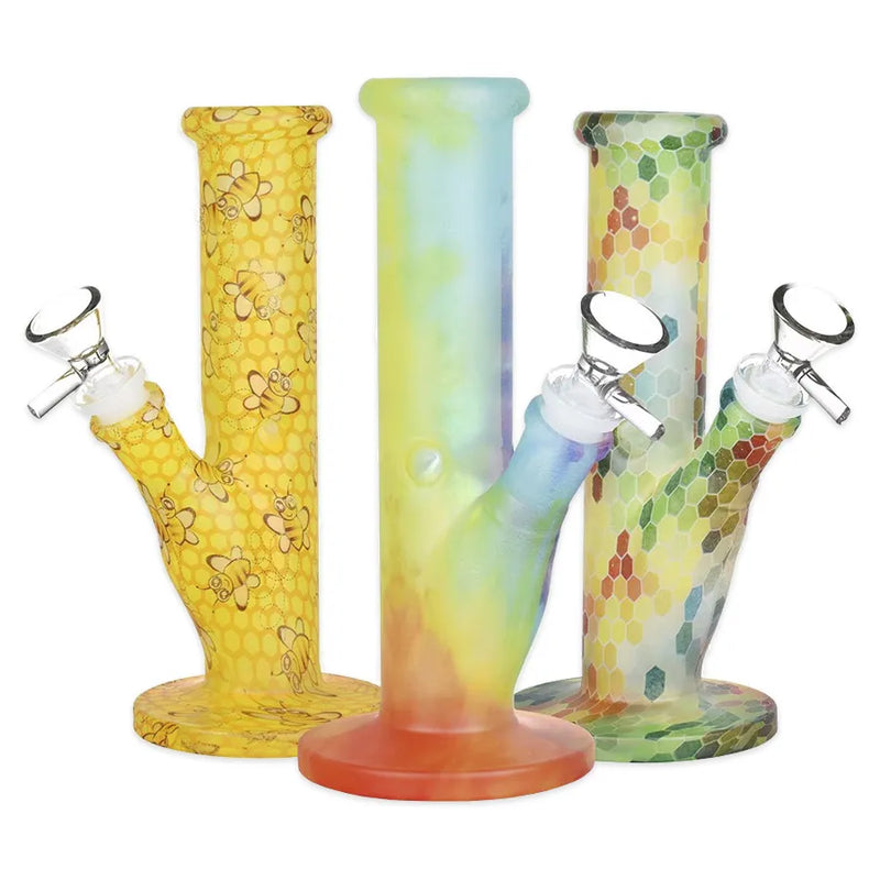 Bohemian Blend - Straight Tube Glass Water Pipe - 7.75"