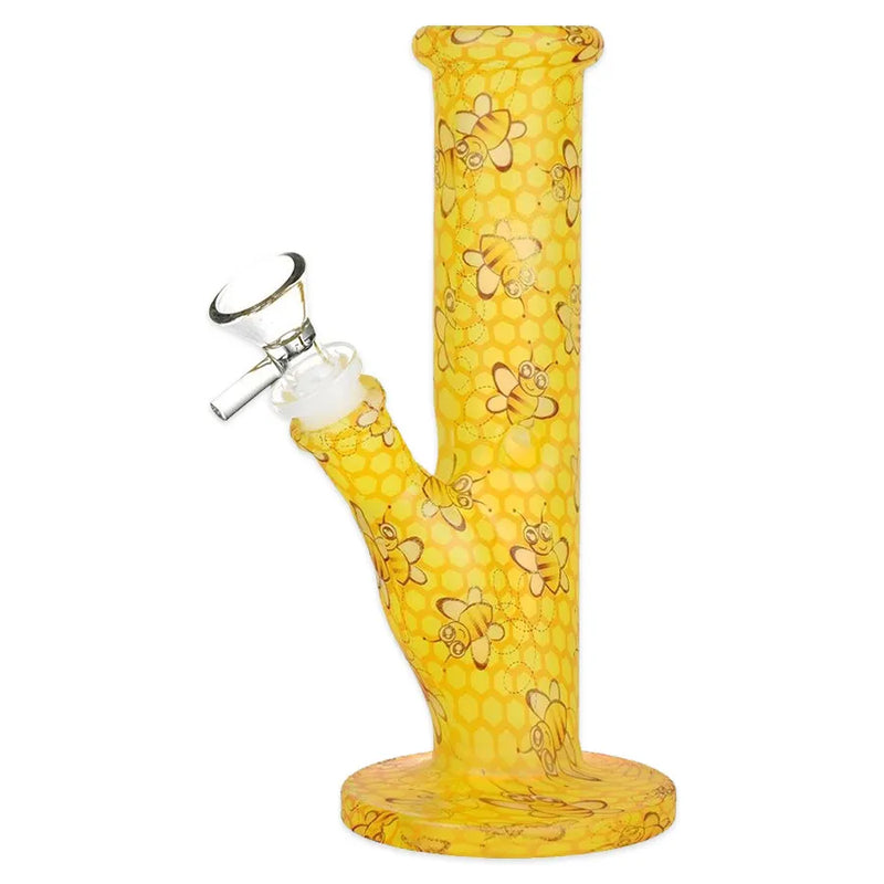 Bohemian Blend - Straight Tube Glass Water Pipe - 7.75"