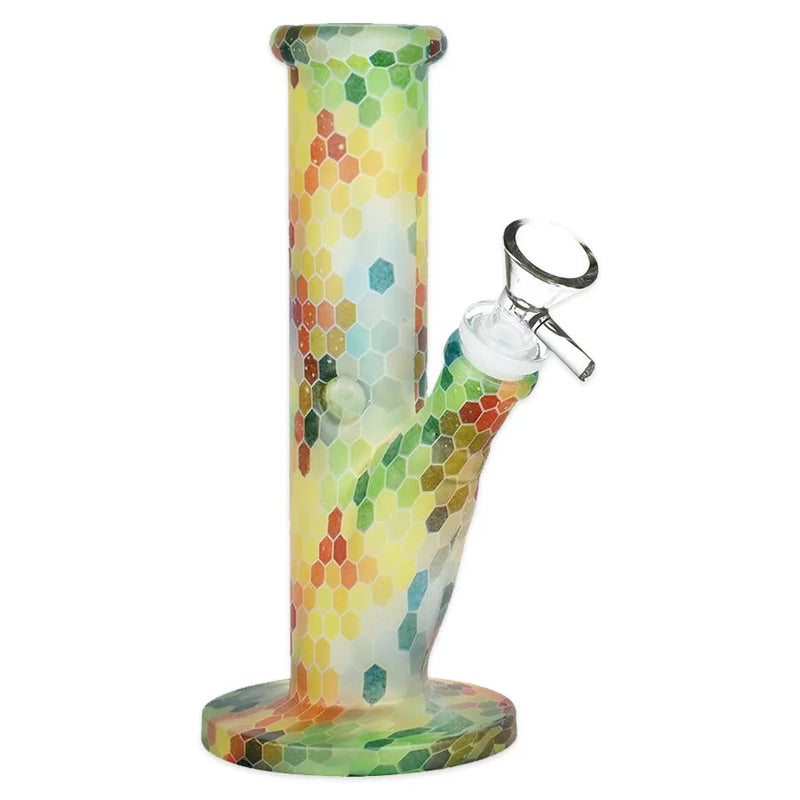 Bohemian Blend - Straight Tube Glass Water Pipe - 7.75"