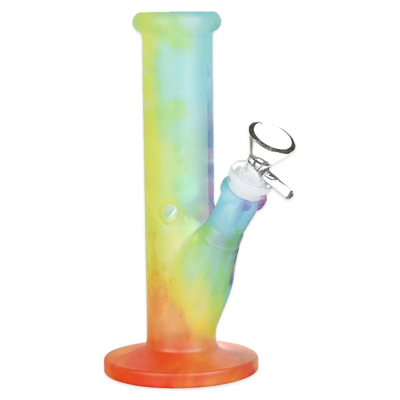 Bohemian Blend - Straight Tube Glass Water Pipe - 7.75"