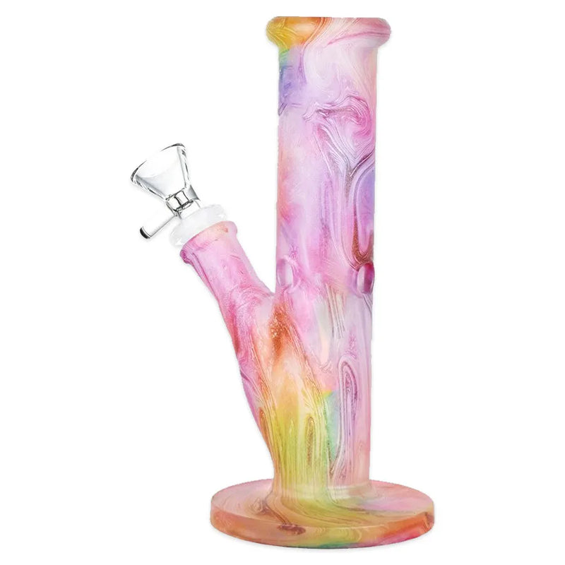 Bohemian Blend - Straight Tube Glass Water Pipe - 7.75"