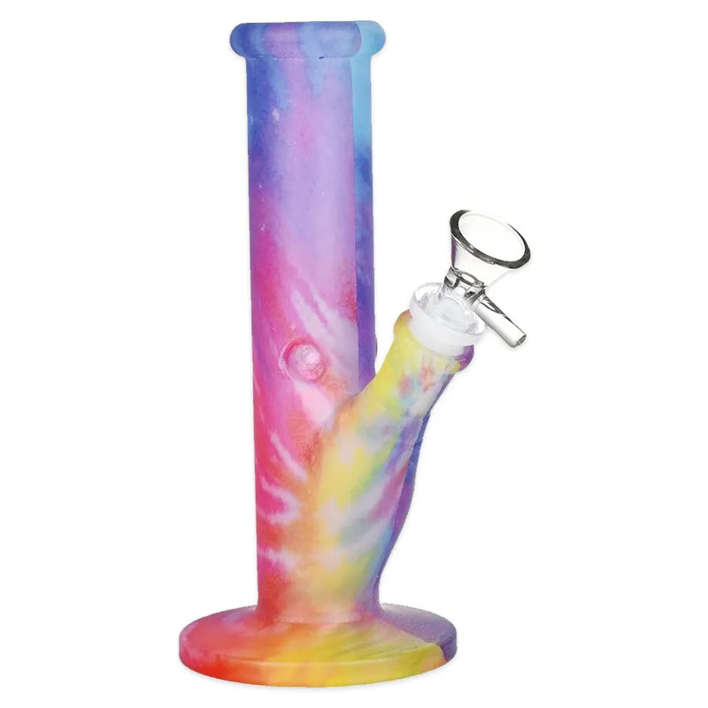 Bohemian Blend - Straight Tube Glass Water Pipe - 7.75"