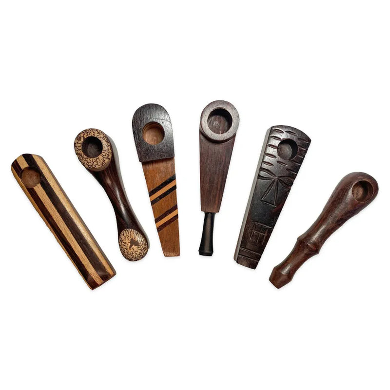 Assorted Wood Pipes - 3.5" to 4" - 6-Pack