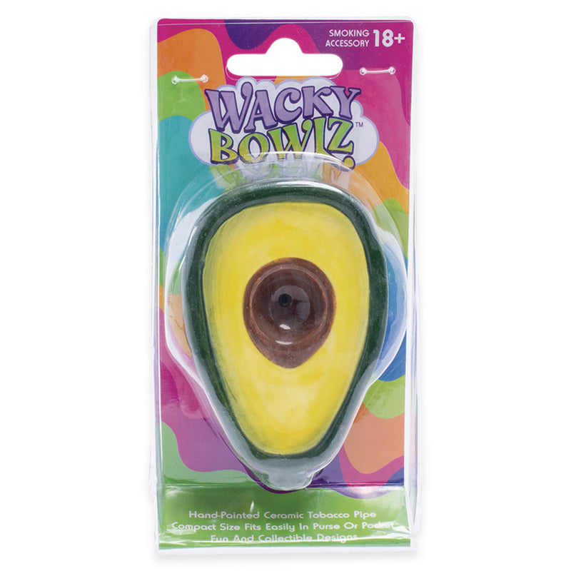 Wacky Bowlz - Avocado - Ceramic Hand Pipe - 3.75"