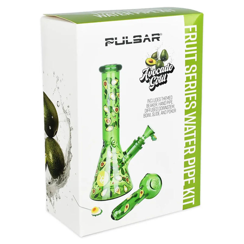 Pulsar - Fruit Series - Avocado Gold - Glow Herb Pipe Duo - 10"