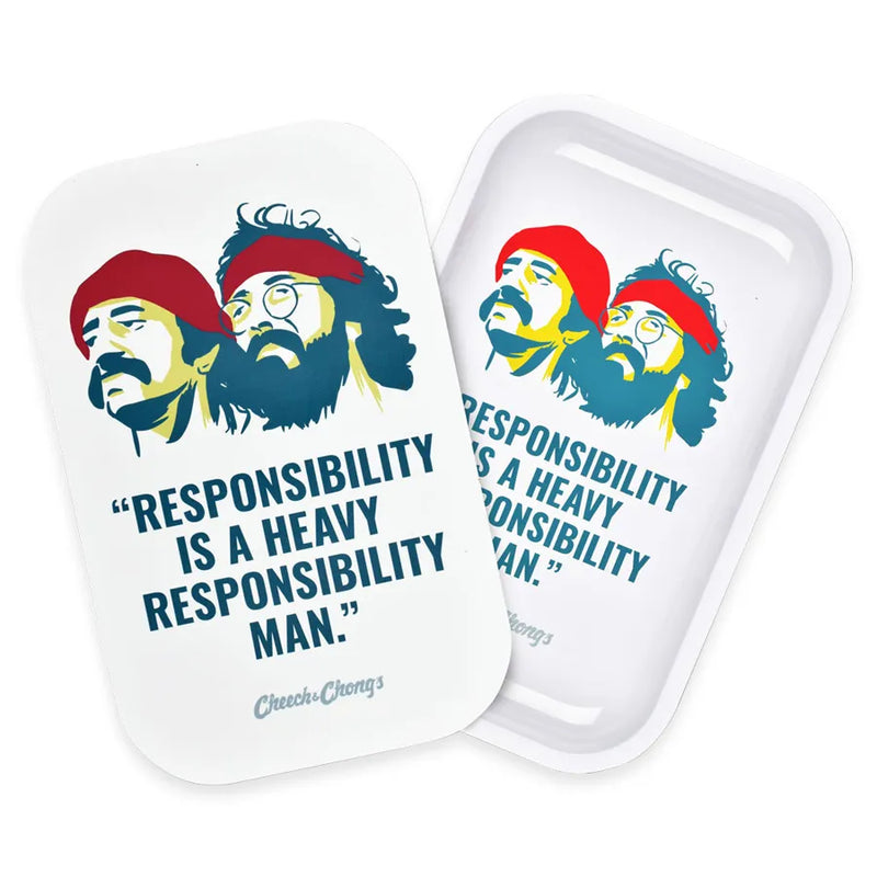 Cheech & Chong x Pulsar - Rolling Tray with Lid - Responsibility - 11" x 7"