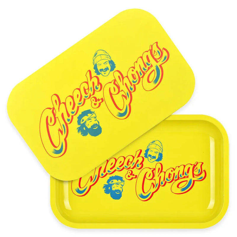 Cheech & Chong x Pulsar - Rolling Tray with Lid - Yellow Logo - 11" x 7"