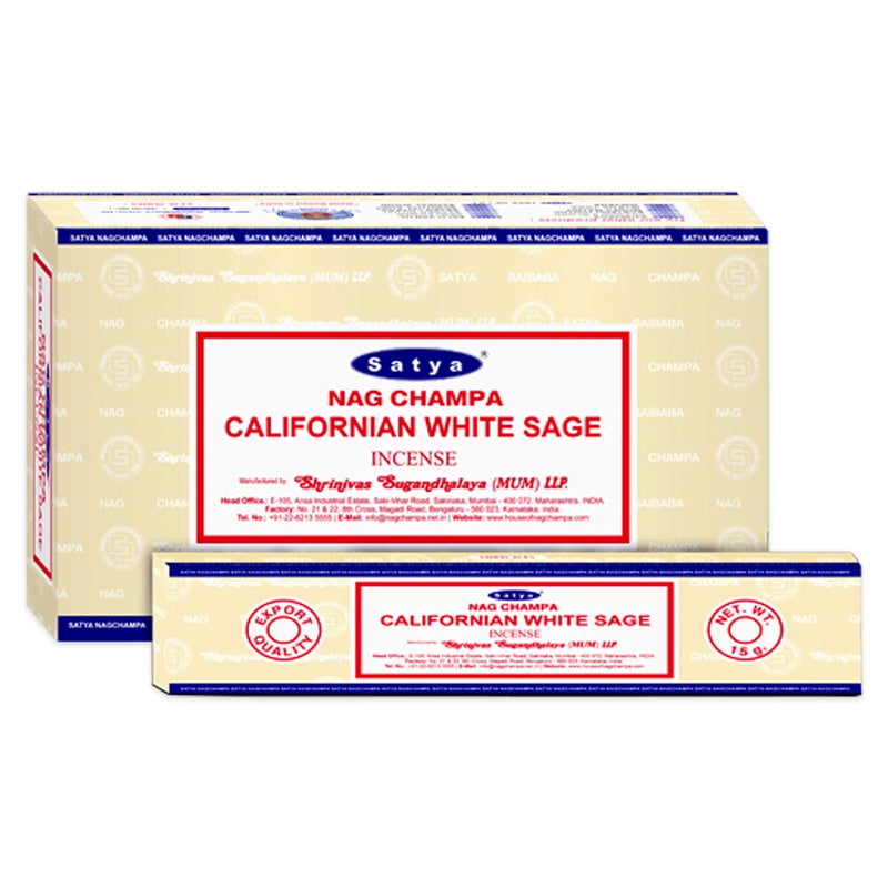 Satya - Californian White Sage - Incense Sticks - 15g - Box of 12