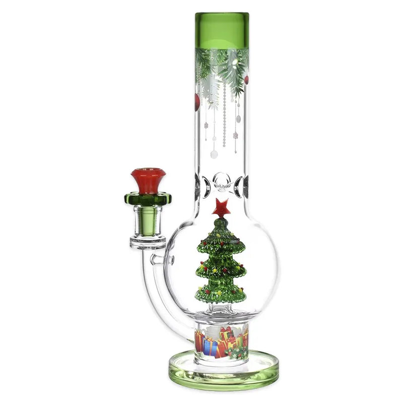 Christmas Cheer - Glass Water Pipe - 11.75"