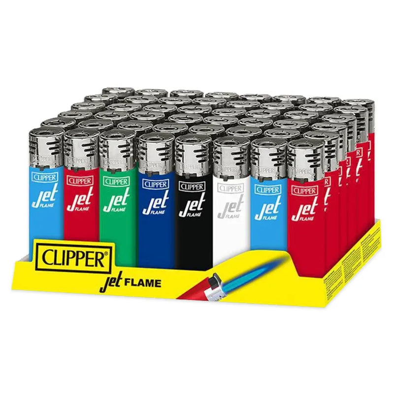 Clipper - Jet Flame Lighters - Solid Colours - Tray of 48