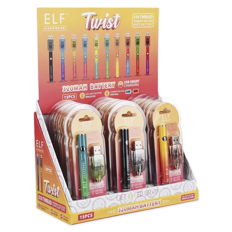 ELF Hardware - Twist 510 Cart Vape Battery - 15-Pack