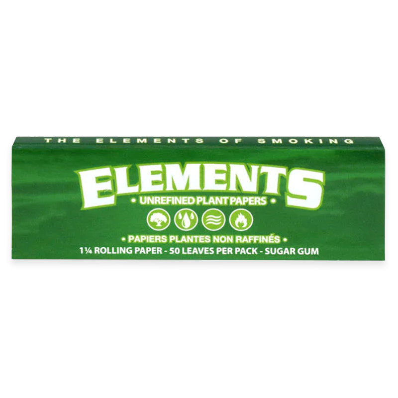 Elements - Green 1.25" Rolling Papers - Display Box of 25