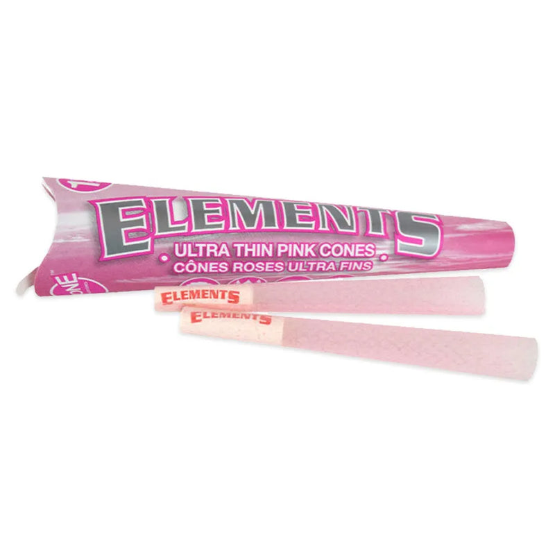 Elements - Pink - Pre-Rolled Cones - 1.25" - 6-Pack - Display Box of 32