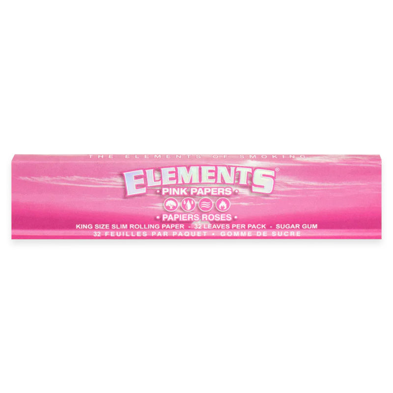 Elements - Pink King Size Slim Rolling Papers - Display Box of 50