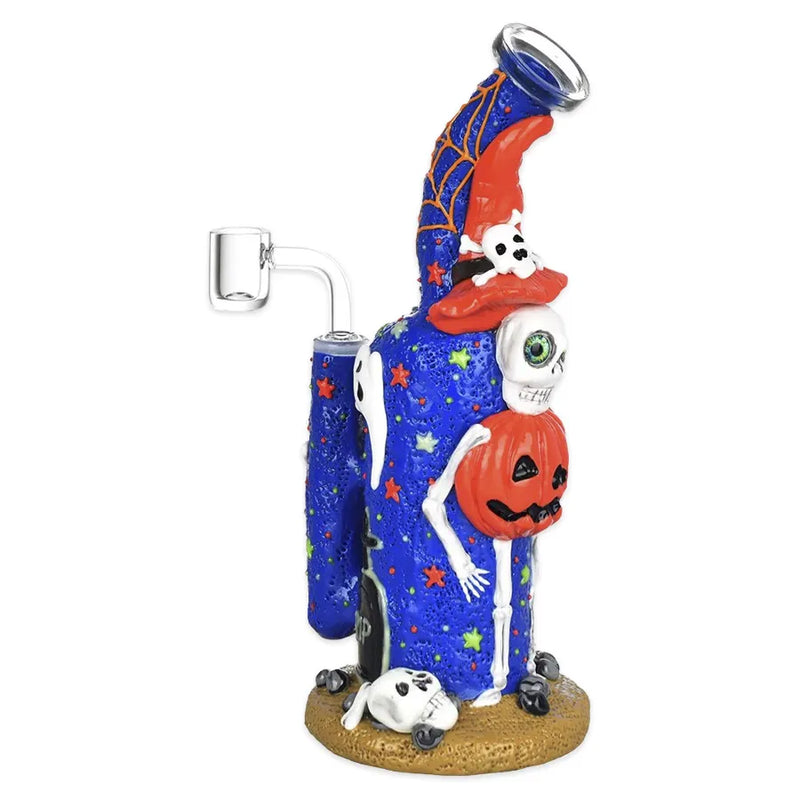 Frightening Fiesta - Glow in the Dark 3D Painted - Dab Rig - 9.5"