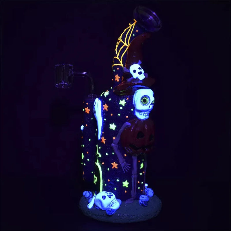 Frightening Fiesta - Glow in the Dark 3D Painted - Dab Rig - 9.5"