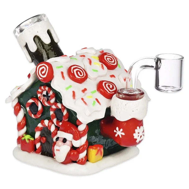 Holiday Gingerbread House - Glass Dab Rig - 4.5"