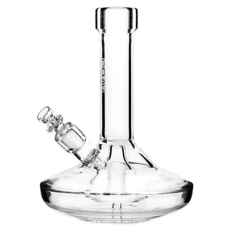 GRAV - Small Wide Base Water Pipe - Clear - 8"