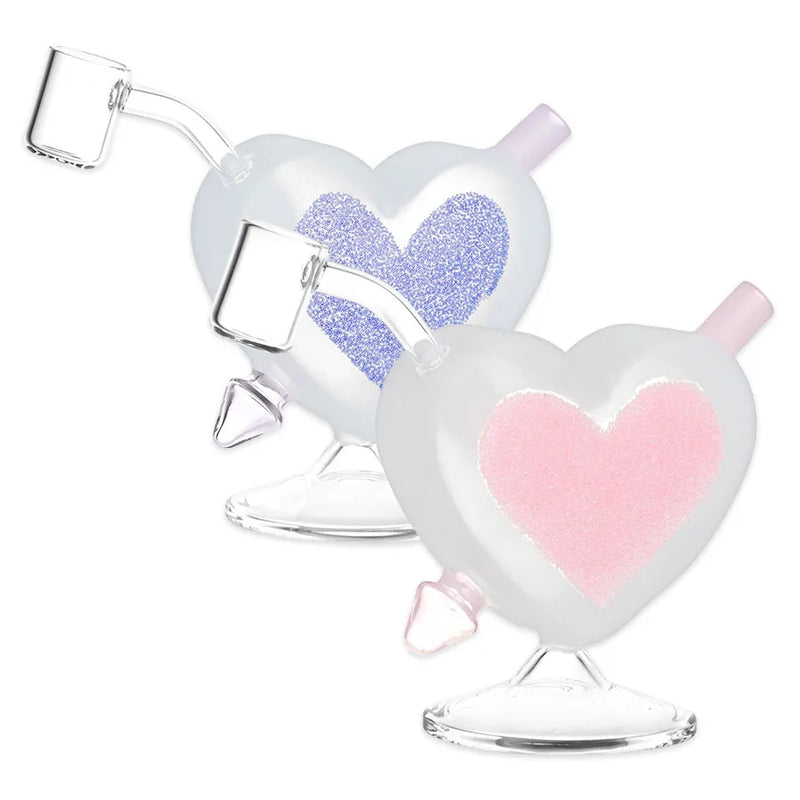 Heart Sparkles - Glass Mini Rig - 4.5"