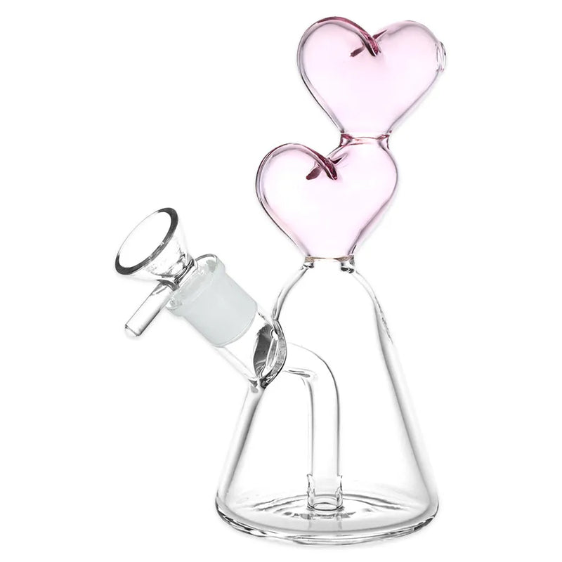 Hearts Converge - Glass Water Pipe - 6.75"
