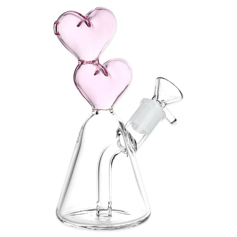Hearts Converge - Glass Water Pipe - 6.75"