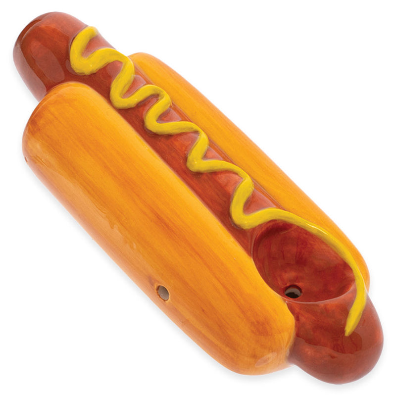 Wacky Bowlz - Hot Dog - Ceramic Hand Pipe - 4.5"