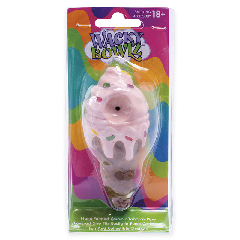 Wacky Bowlz - Ice Cream - Ceramic Hand Pipe - 4.5"