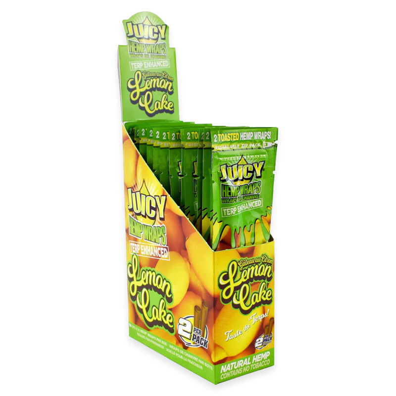 Juicy Jay's - Terp Enhanced Hemp Wraps - Lemon Cake - Display Box of 25