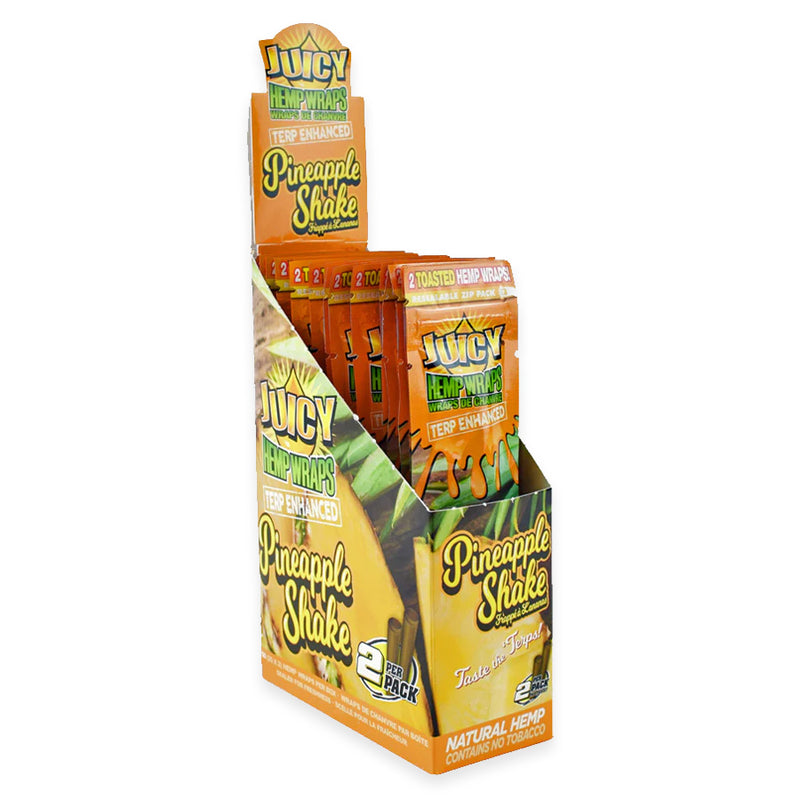 Juicy Jay's - Terp Enhanced Hemp Wraps - Pineapple Shake - Display Box of 25