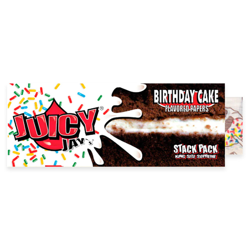 Juicy Jay's - King Size Rolling Papers with Tips - Birthday Cake - Display Box of 24
