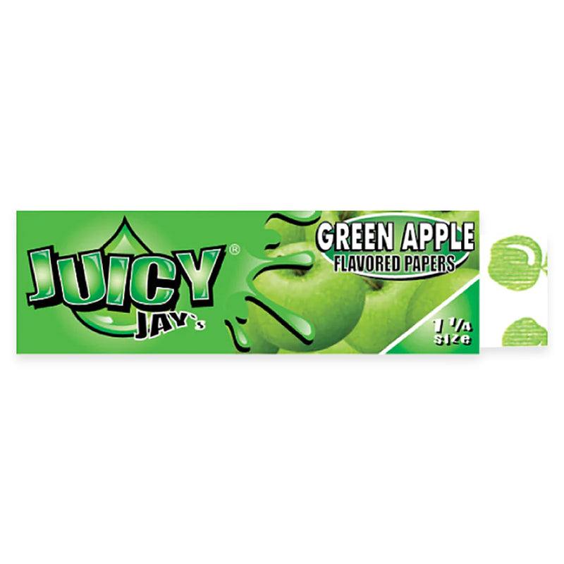 Juicy Jay's - 1.25" Rolling Papers - Green Apple - Display Box of 24