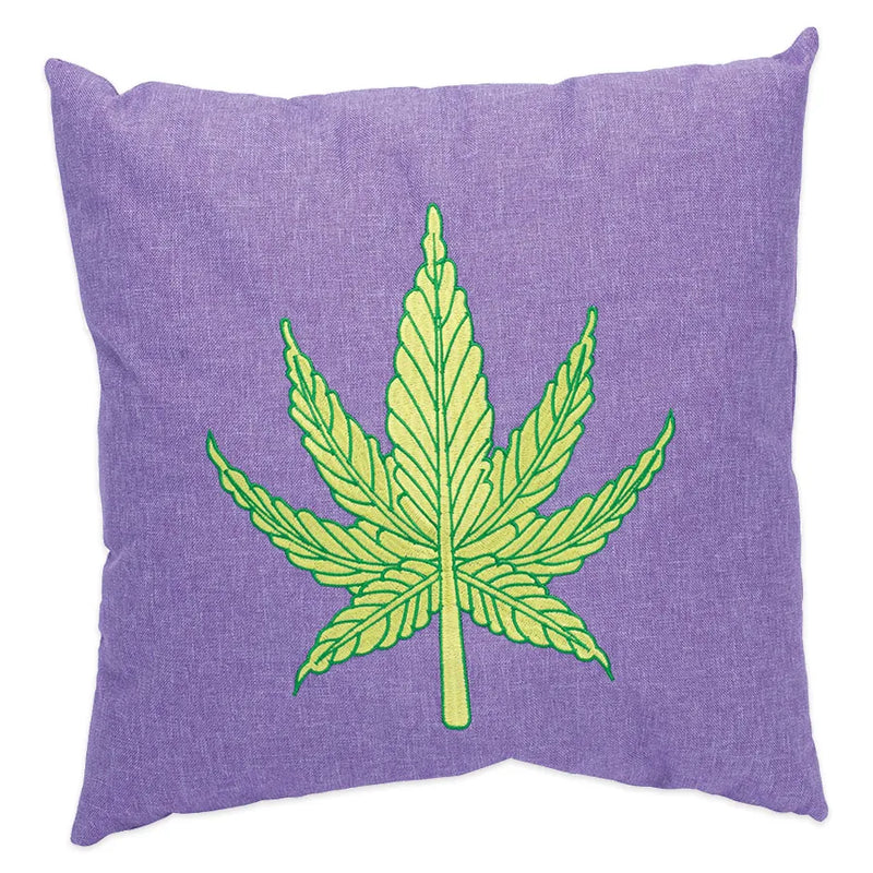 Plush Pillow - Purple Leaf - 16" x 15"