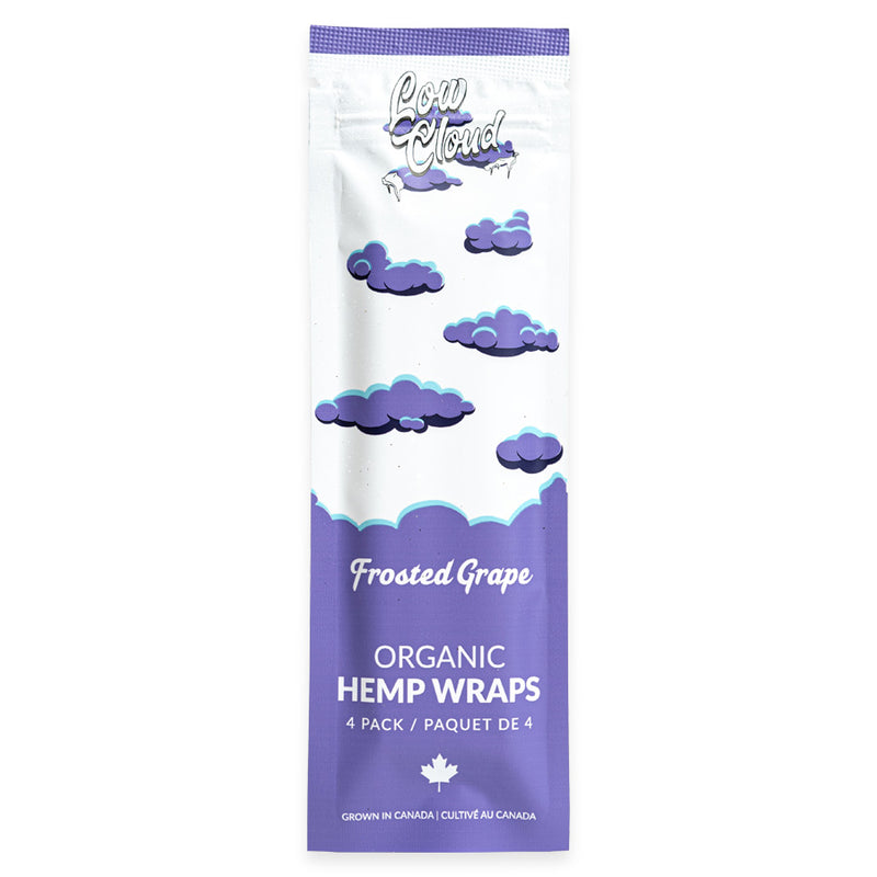 Low Cloud - Organic Hemp Blunt Wraps - Frosted Grape - Display Box of 25